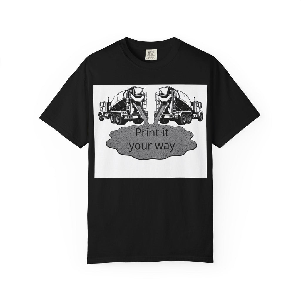 Cement Mixer Graphic T-Shirt — Retro Construction Concrete Pour Design