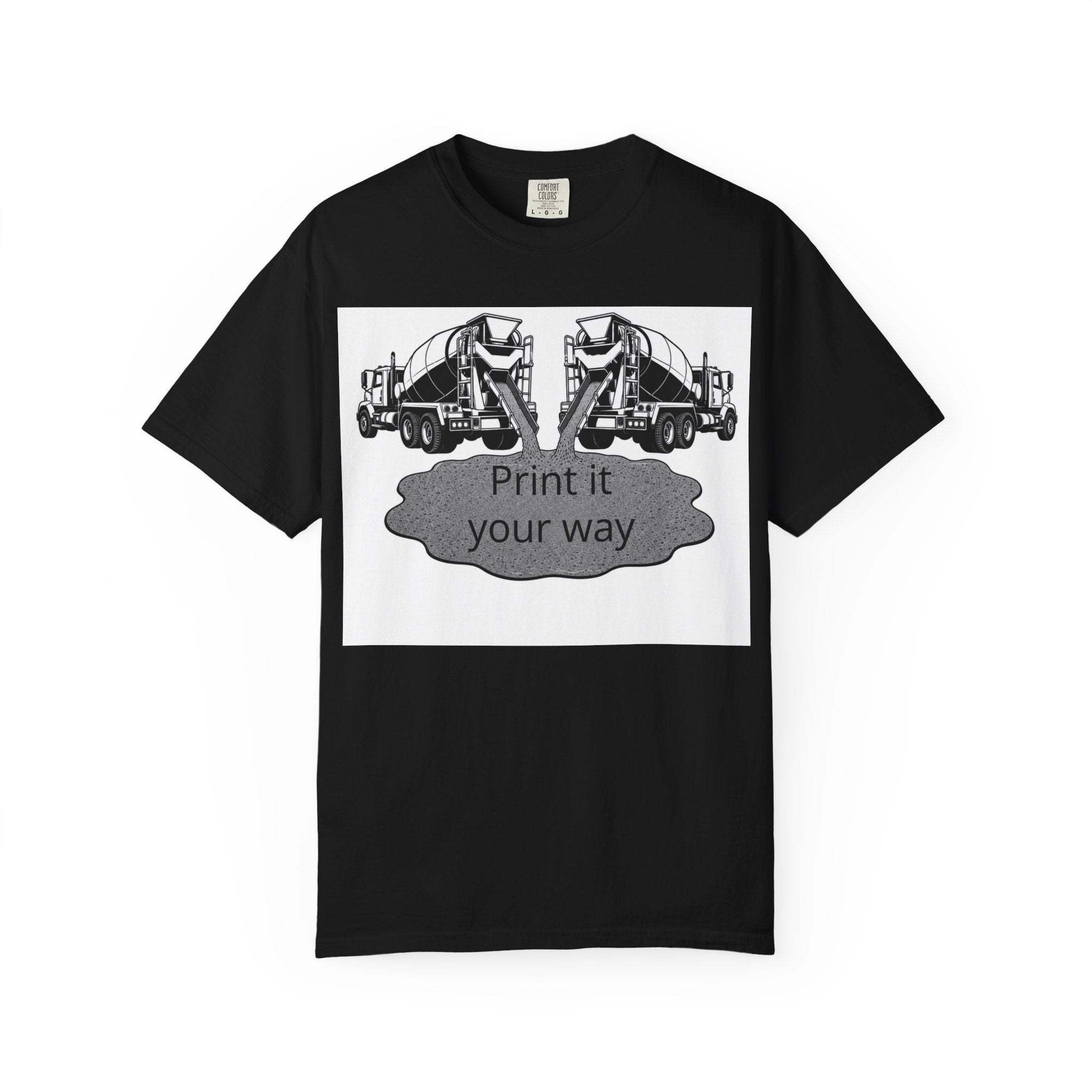 Cement Mixer Graphic T-Shirt — Retro Construction Concrete Pour Design