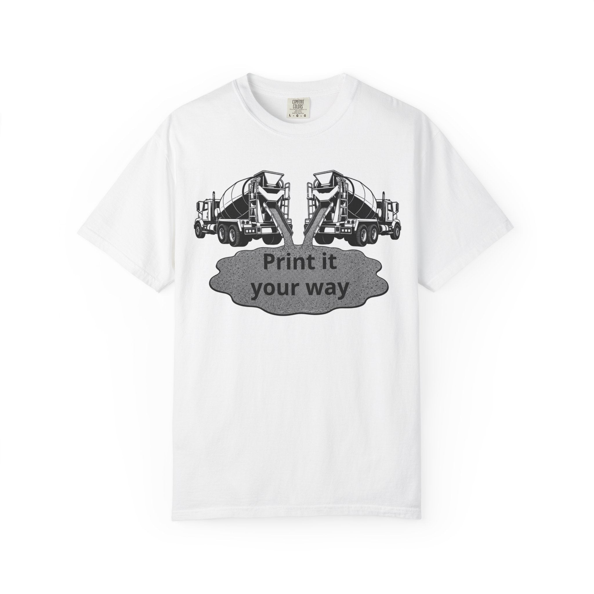Cement Mixer Graphic T-Shirt — Retro Construction Concrete Pour Design